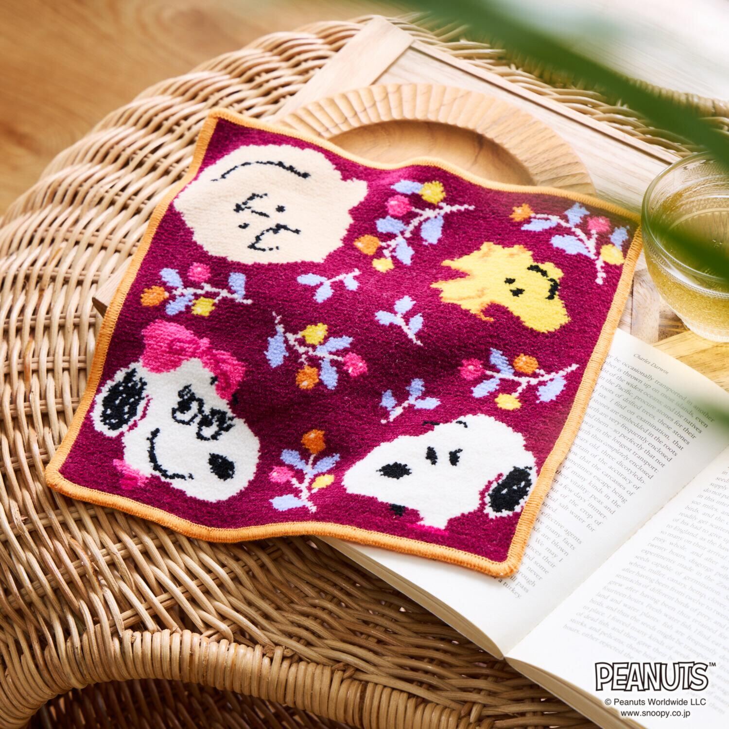 スヌーピー シェニール織り 日本製ミニタオル