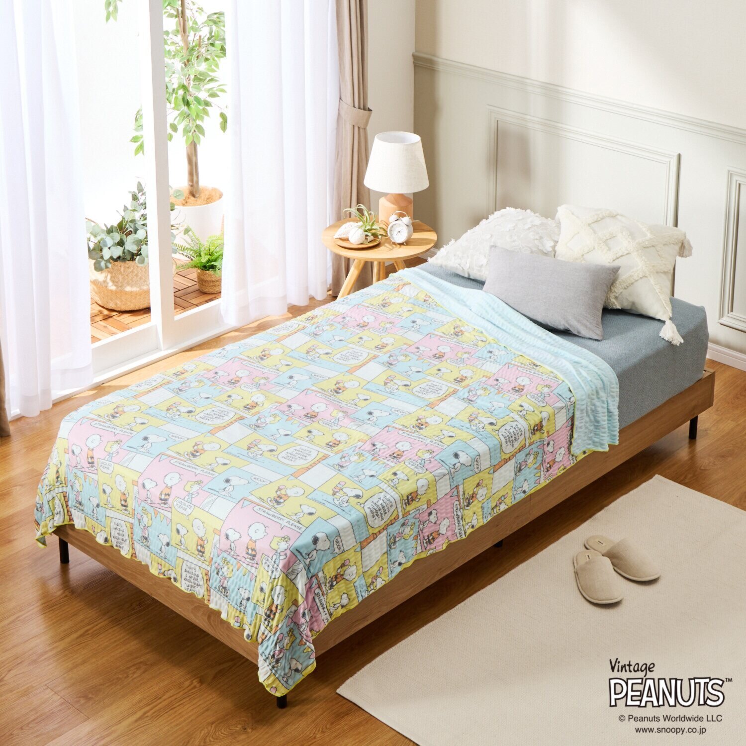 スヌーピー ＰＥＡＮＵＴＳ ＩＣＥ　ＣＲＥＡＭ ＣＯＭＩＣＳ くしゅくしゅクールケット ＜シングル＞