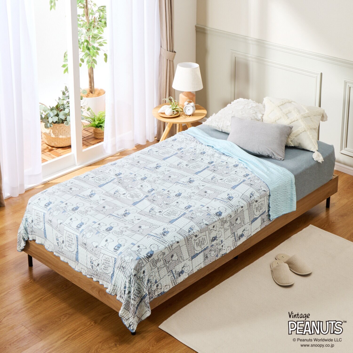 スヌーピー ＰＥＡＮＵＴＳ ＩＣＥ　ＣＲＥＡＭ ＣＯＭＩＣＳ くしゅくしゅクールケット ＜シングル＞