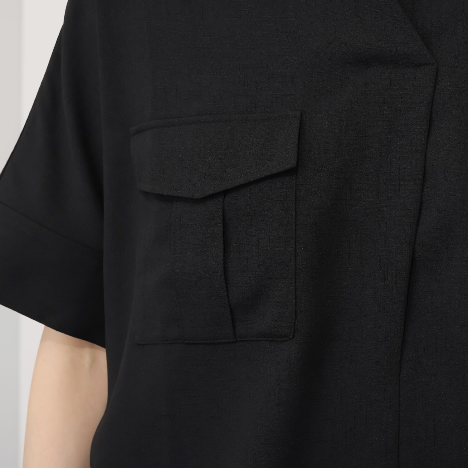 ヘブンアンドアース 接触冷感 ダブルポケット＆タック スキッパーシャツ