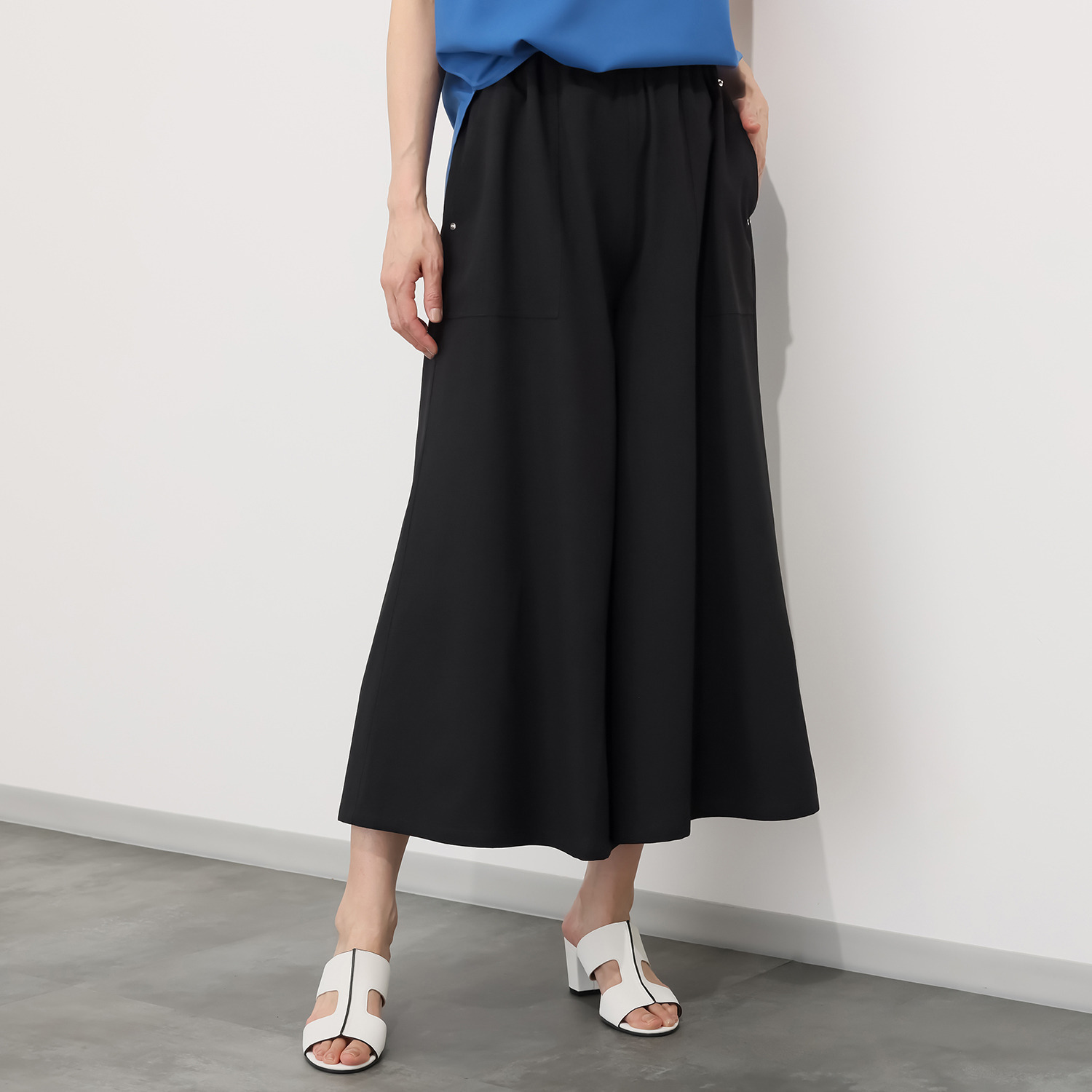 ヘブンアンドアース 接触冷感 ベイカーワイドスカンツ