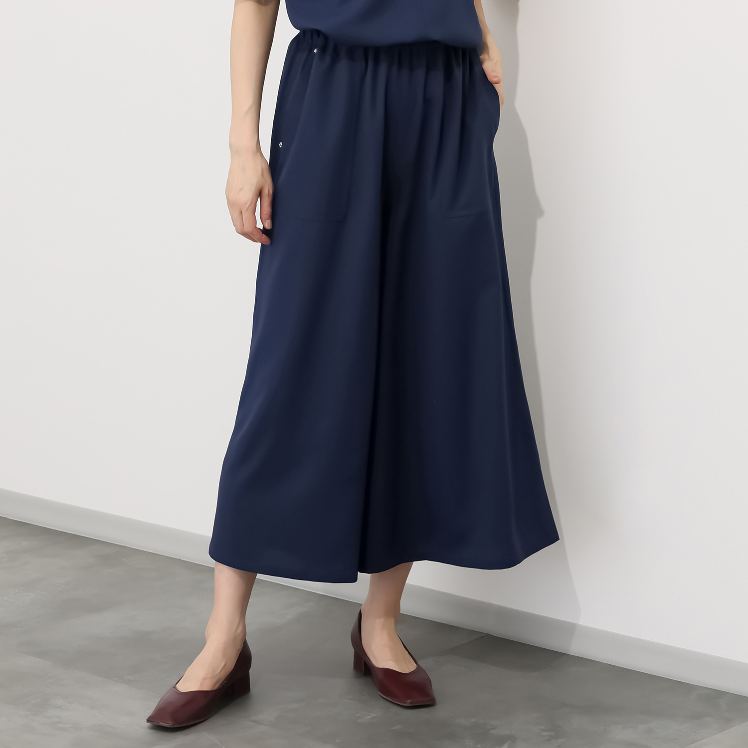 ヘブンアンドアース 接触冷感 ベイカーワイドスカンツ