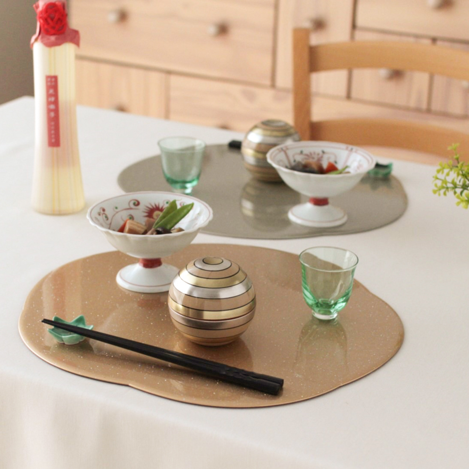 山中塗り 宝独楽 てまり蓋付き小鉢