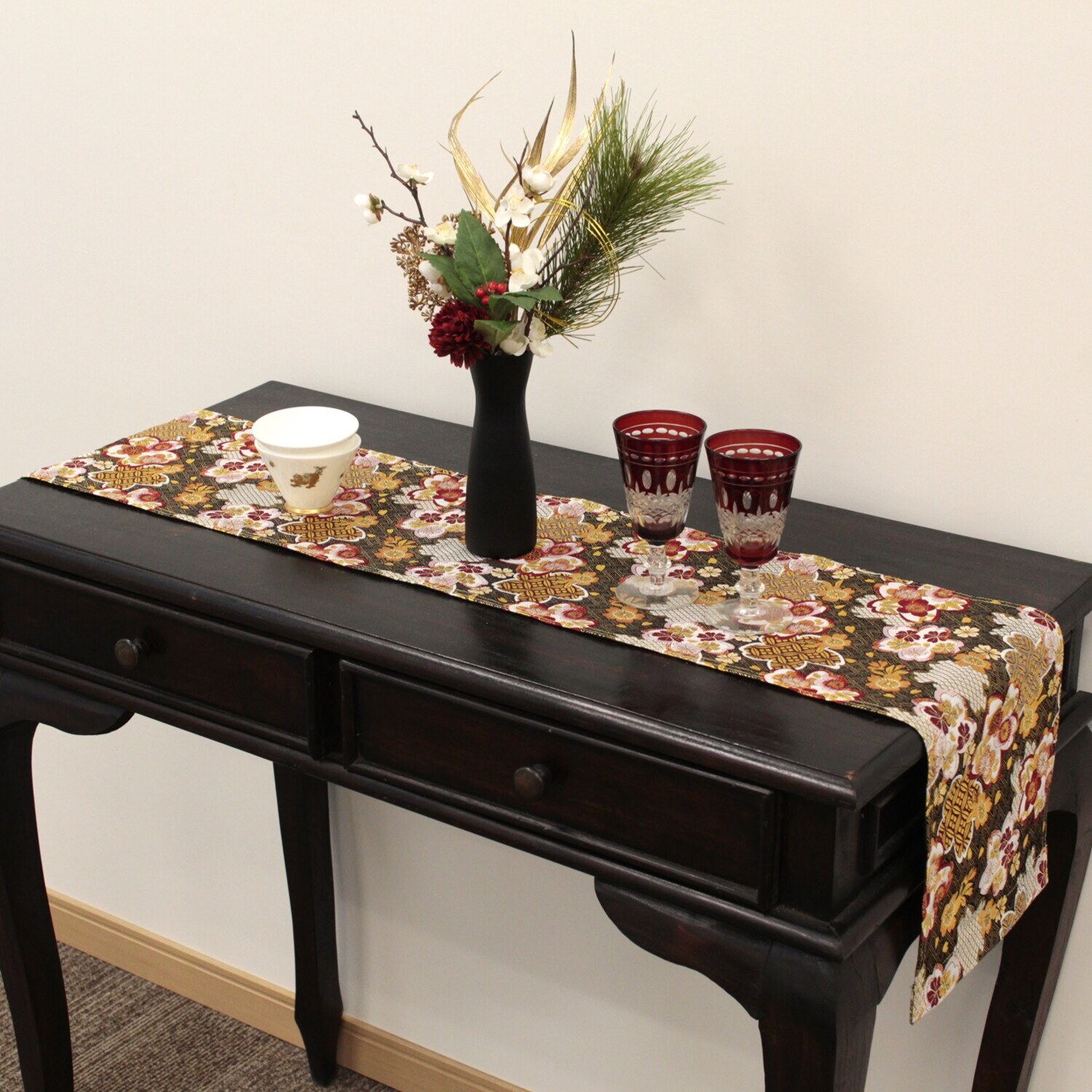 ジャガード織 桜重ね吉祥紋 テーブルセンター