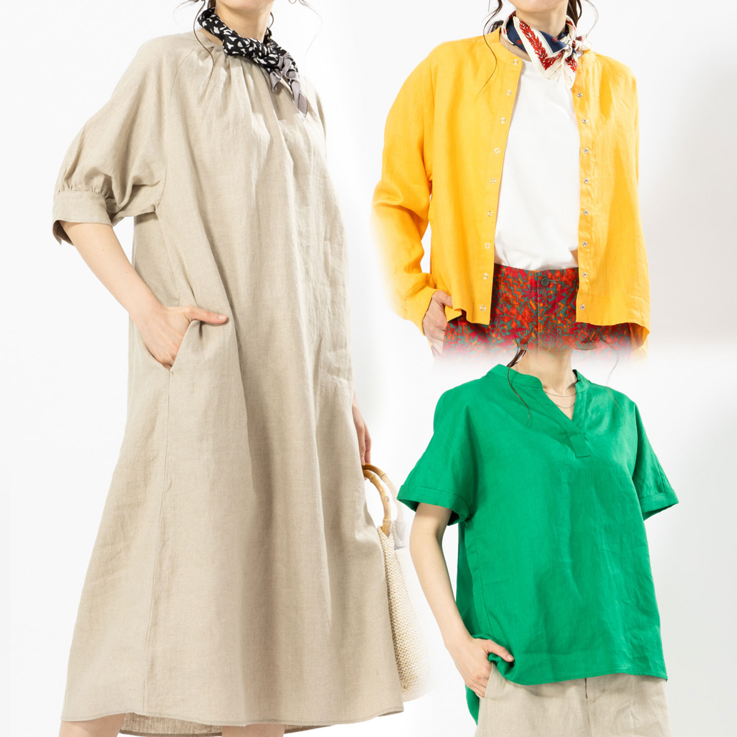 ゼラールスポーツ お楽しみ袋 フレンチリネン１００％ ファッションアイテム ３点セット