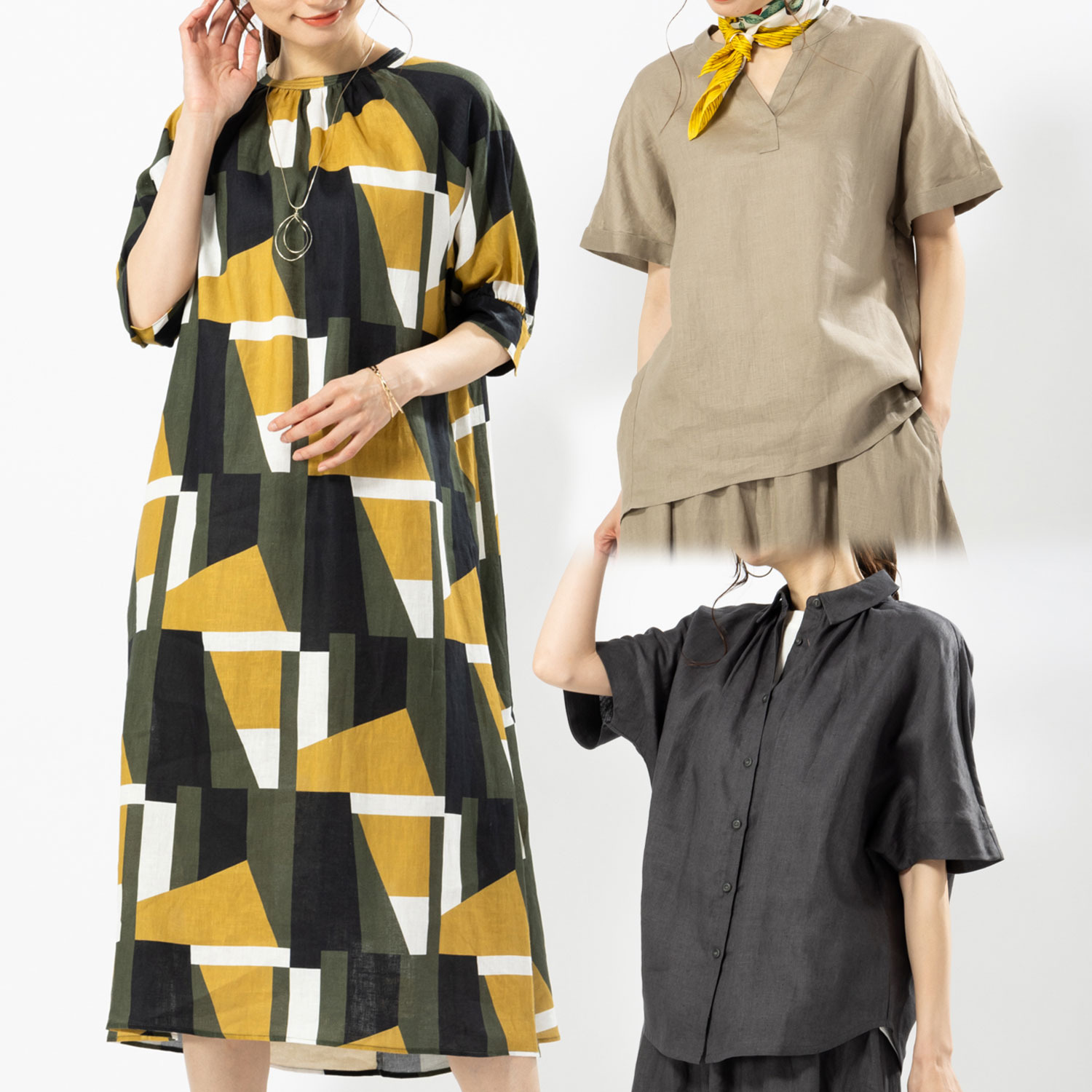 ゼラールスポーツ お楽しみ袋 フレンチリネン１００％ ファッションアイテム ３点セット