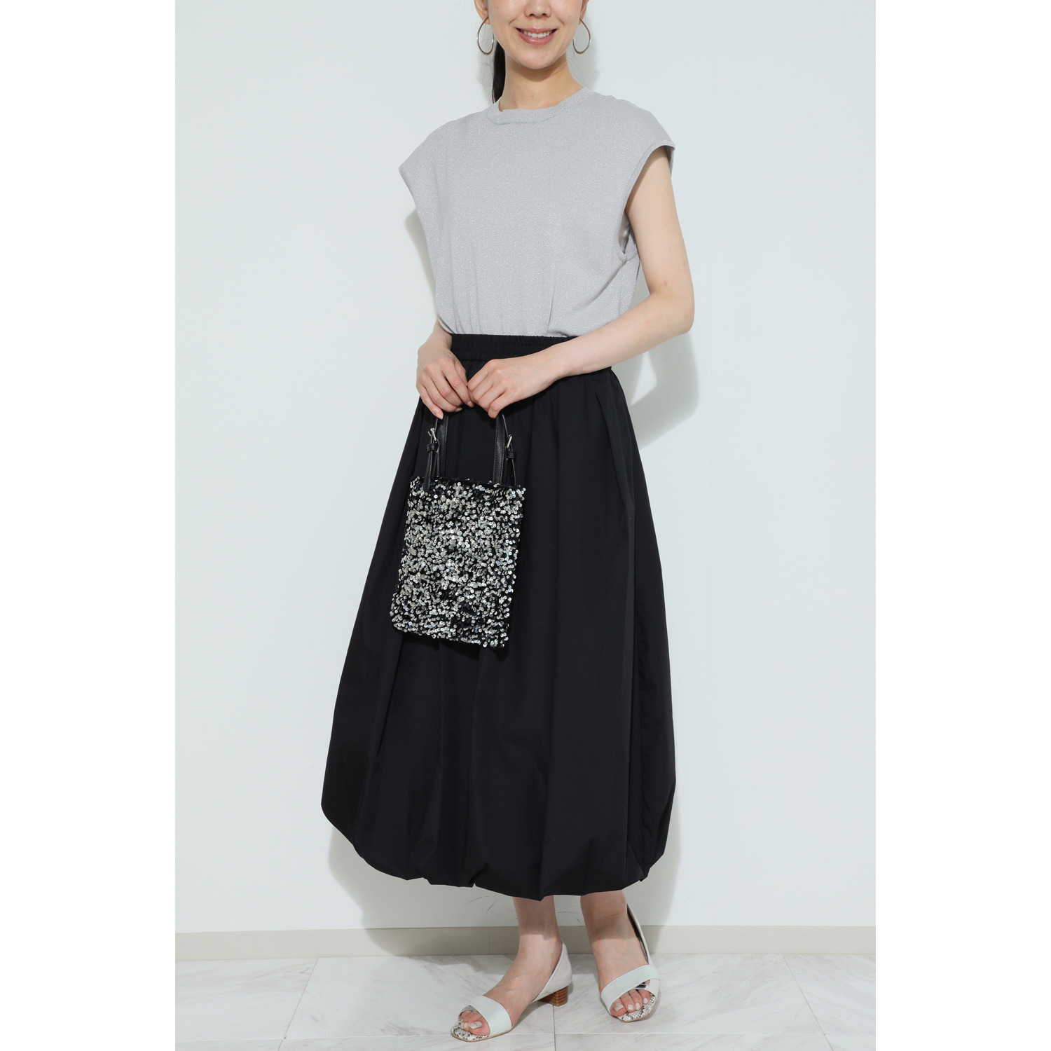 ラルジュ キラキラスパンコール チェーンストラップ付 ２ウェイトートバッグ