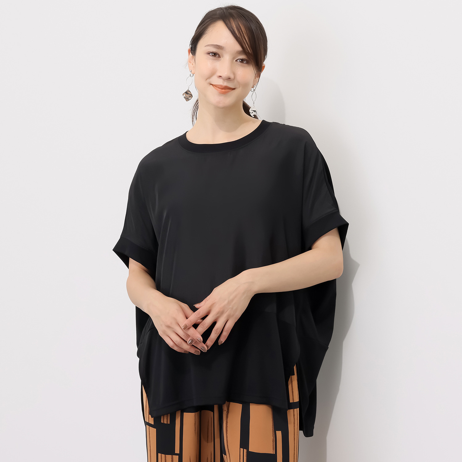 フーア 異素材ミックス カットソートップス