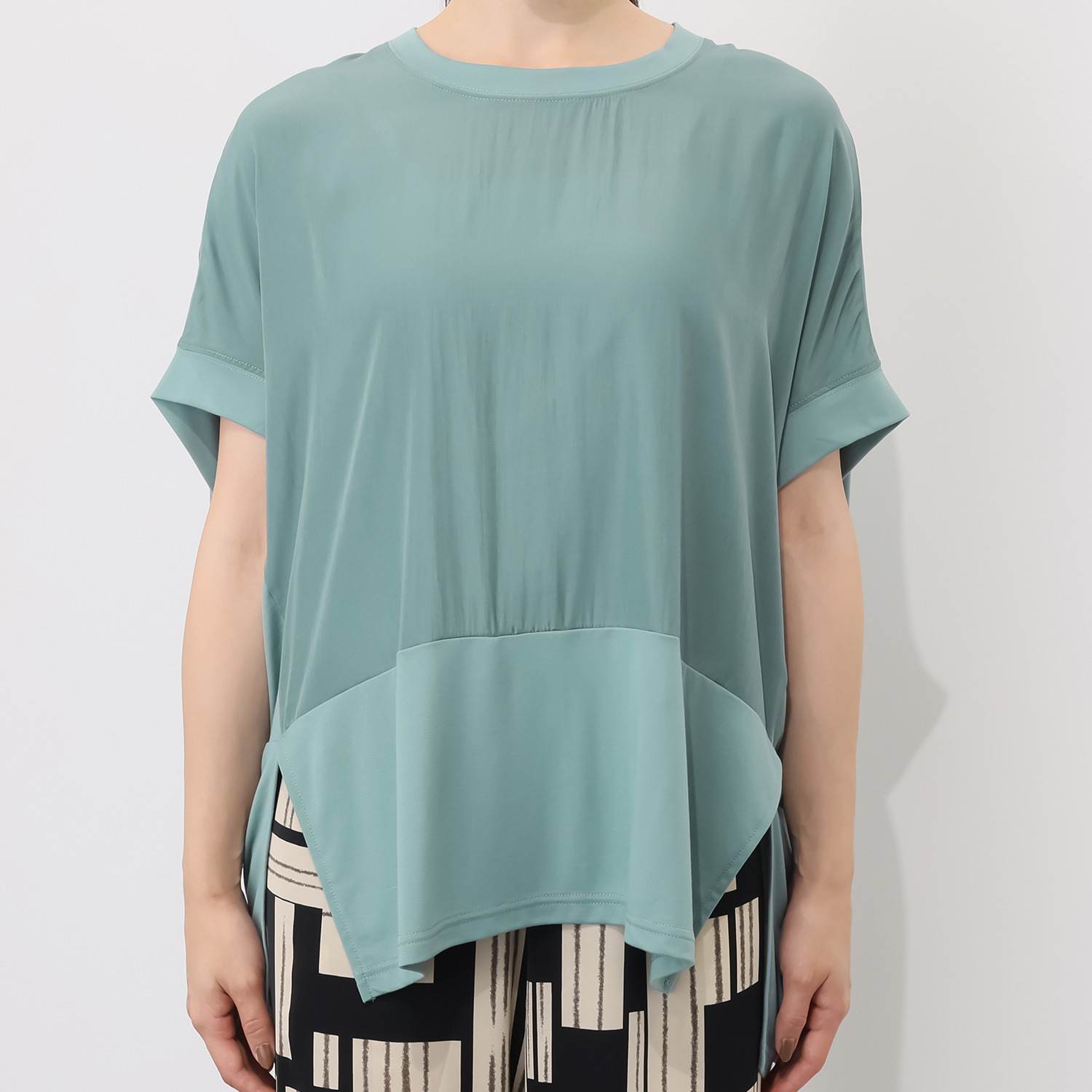 フーア 異素材ミックス カットソートップス