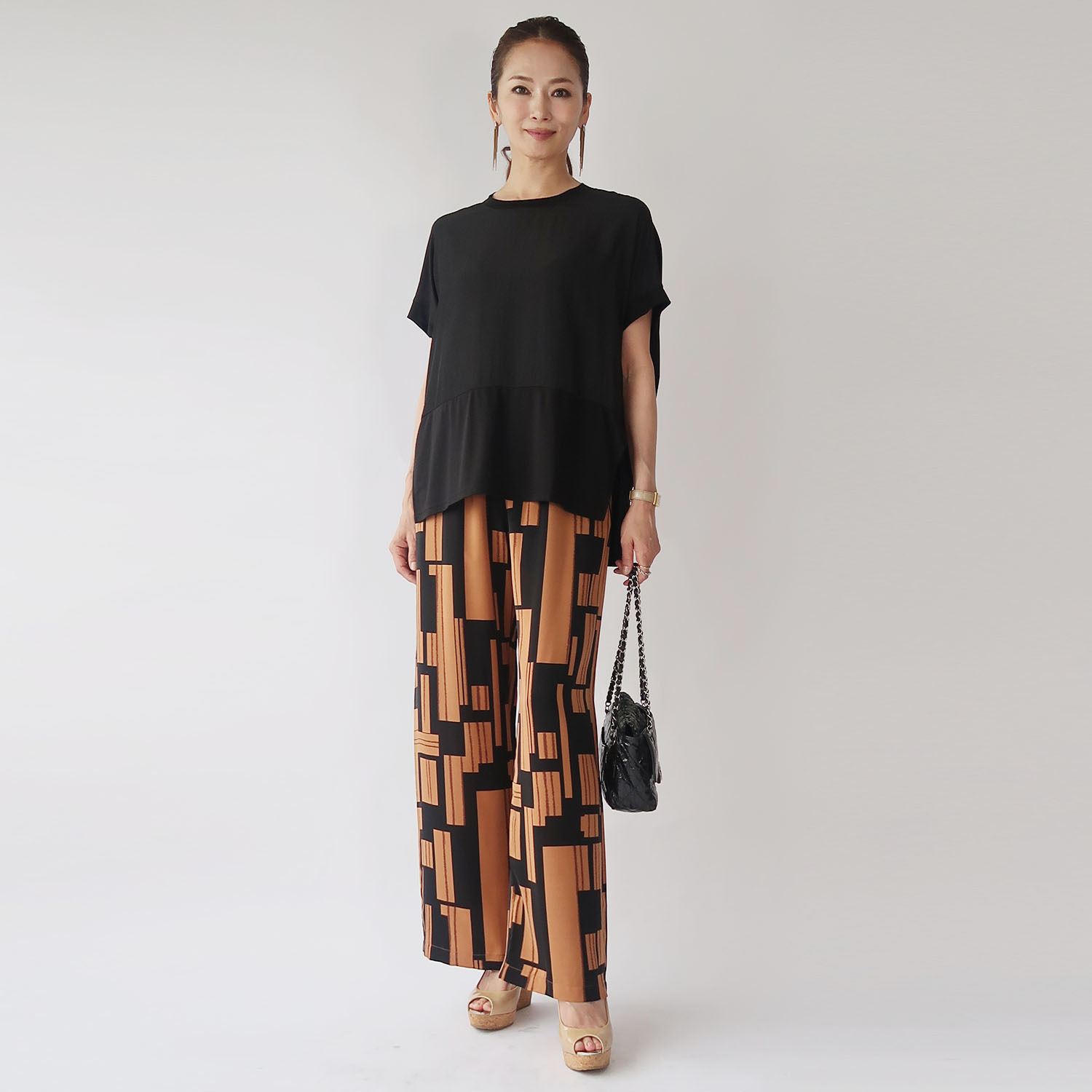 フーア 異素材ミックス カットソートップス