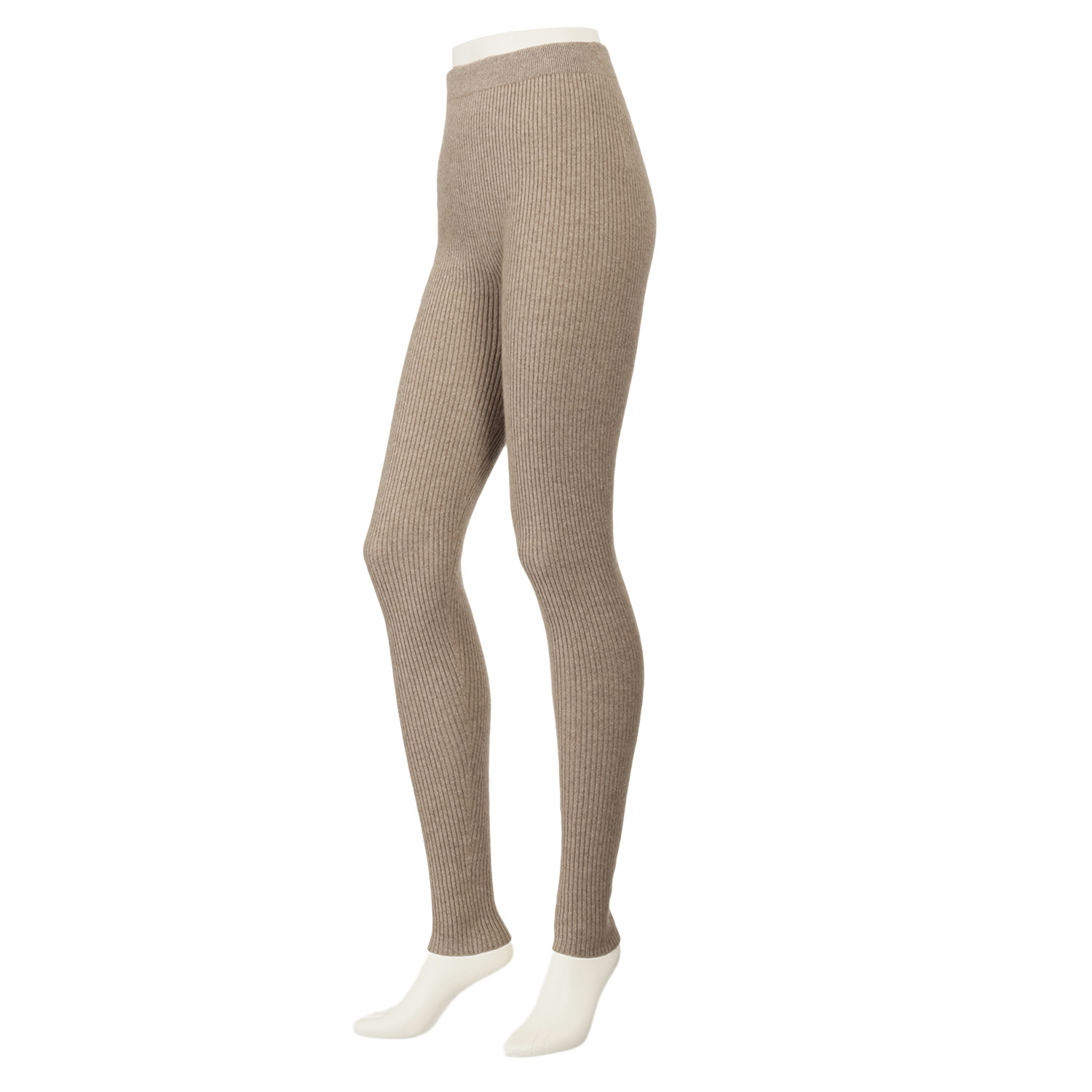 ルーエン　ローズ 日本製 内モンゴル産 カシミヤ１００％ リブ編レギンス