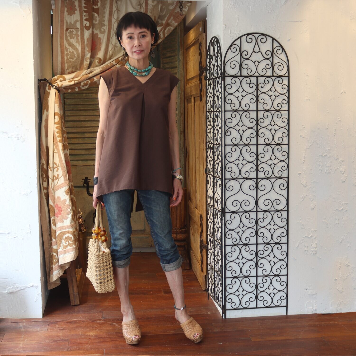 ルティア 接触冷感・ＵＶカット スリット入り クールチュニック