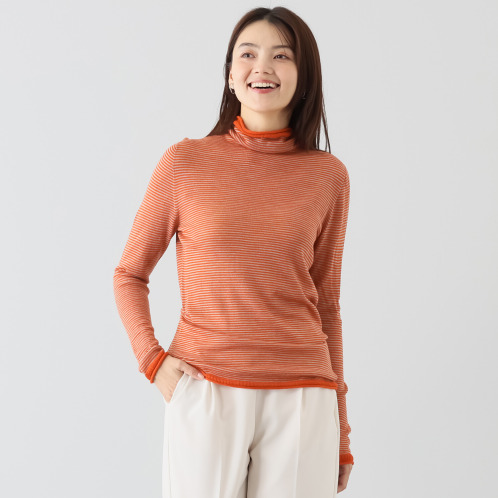 クード・ポー　イタリア製　高級糸　"ミレニアム"ウール使用　プルオーバー＜ボーダー＞