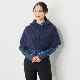 サ・アンノ 日本製 ラムウール・カシミヤ フード付スヌード