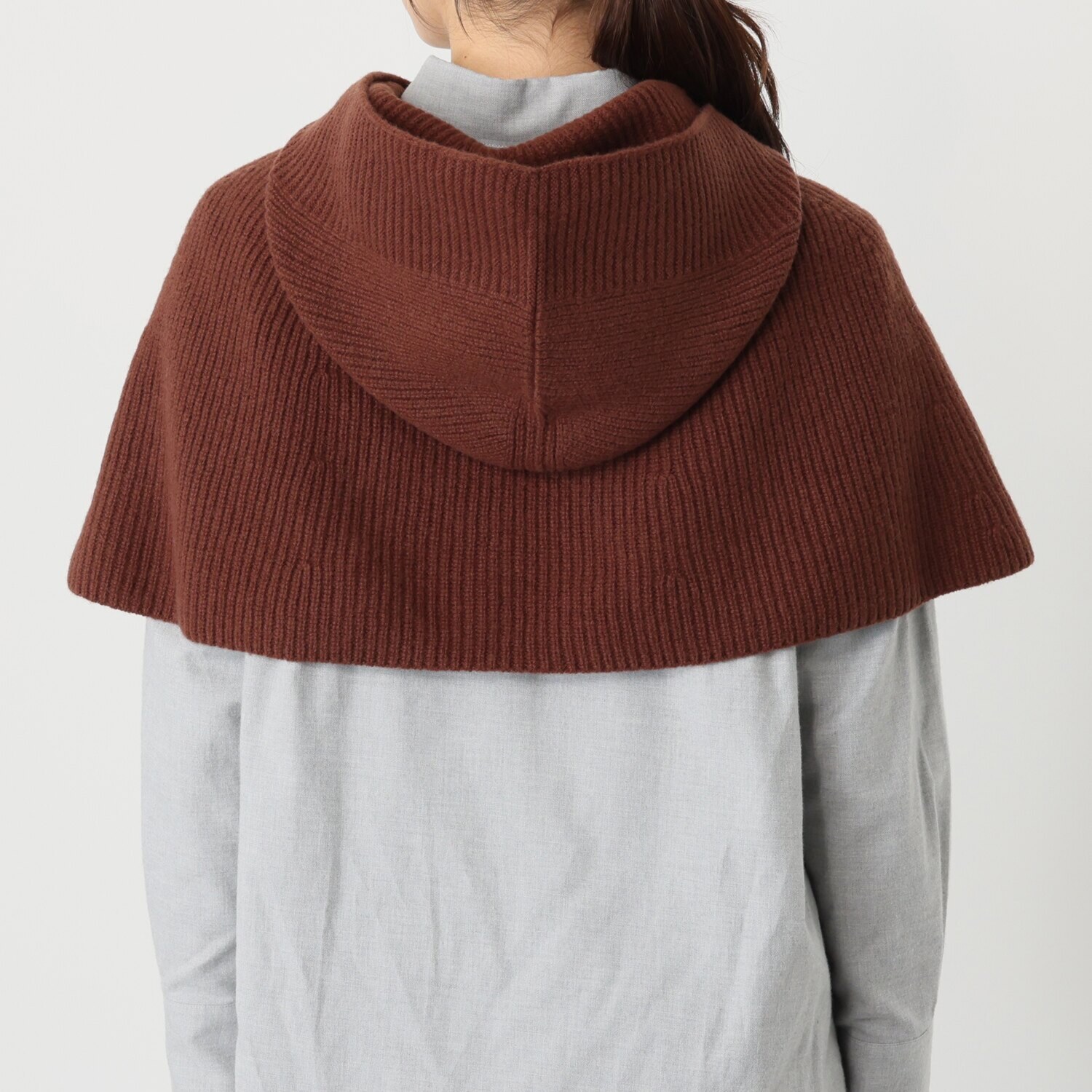 サ・アンノ 日本製 ラムウール・カシミヤ フード付スヌード