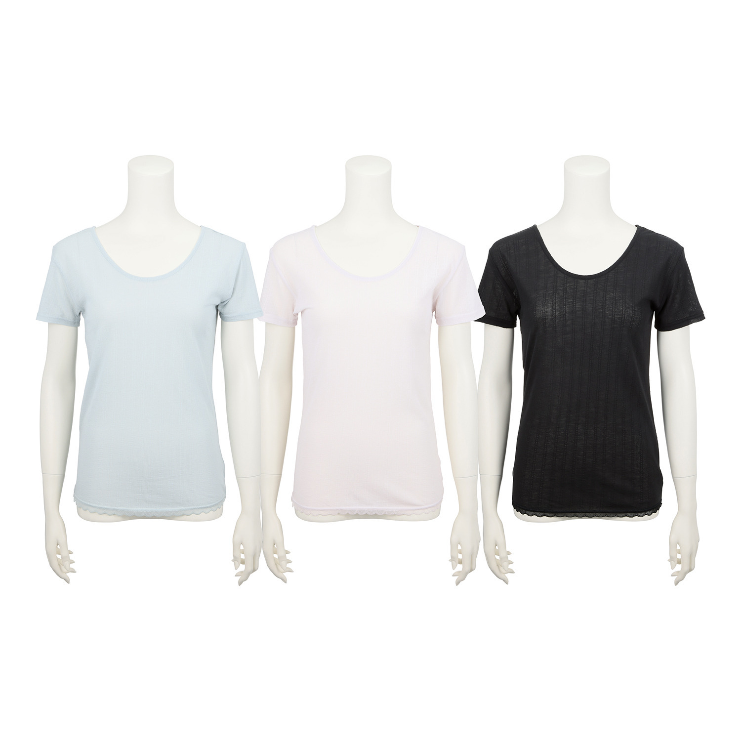 ジュエル 抗菌防臭・綿１００％ エアリーなメッシュ フレンチスリーブインナー ３枚セット