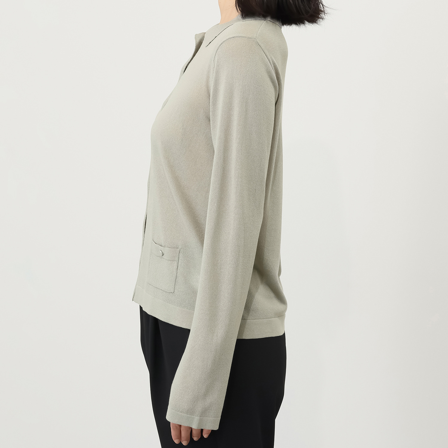 センスローブ 襟付き ラメニットカーディガン