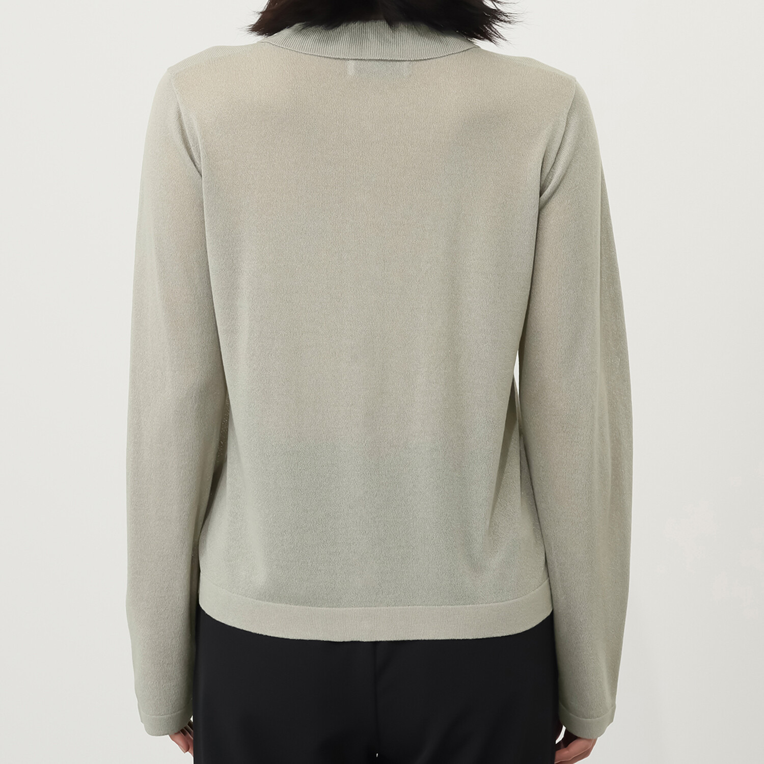 センスローブ 襟付き ラメニットカーディガン