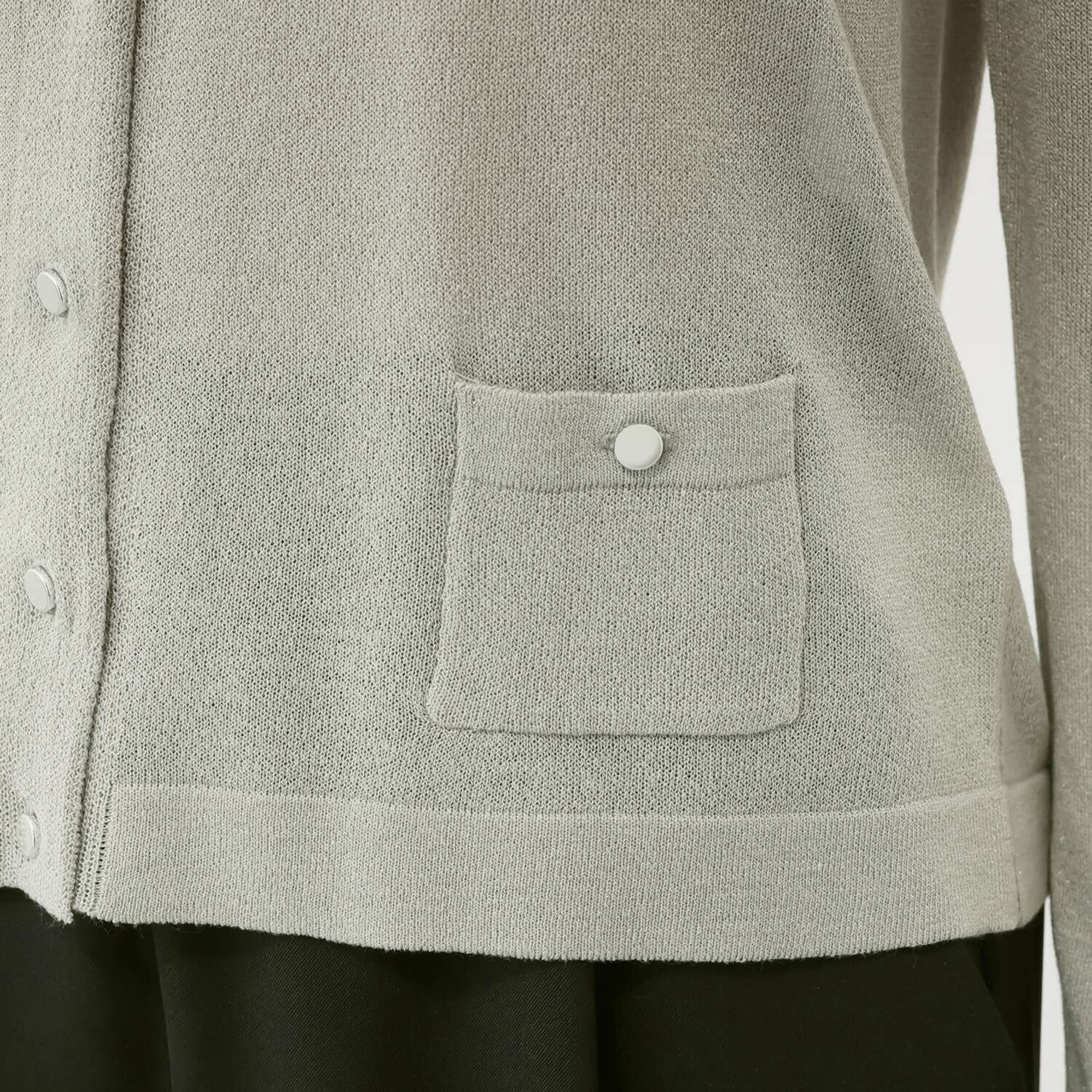 センスローブ 襟付き ラメニットカーディガン