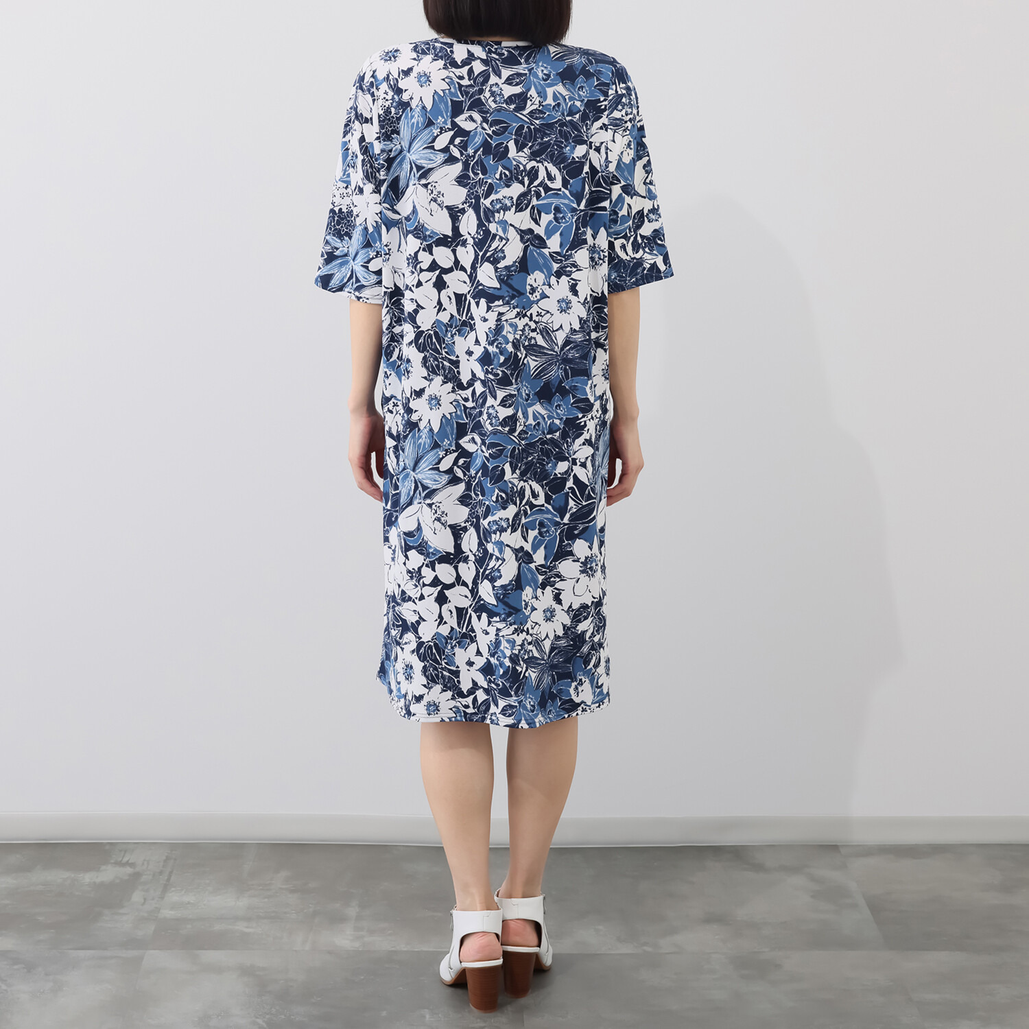 ダジュール 快適ストレッチ素材 コクーンシルエット ワンピース