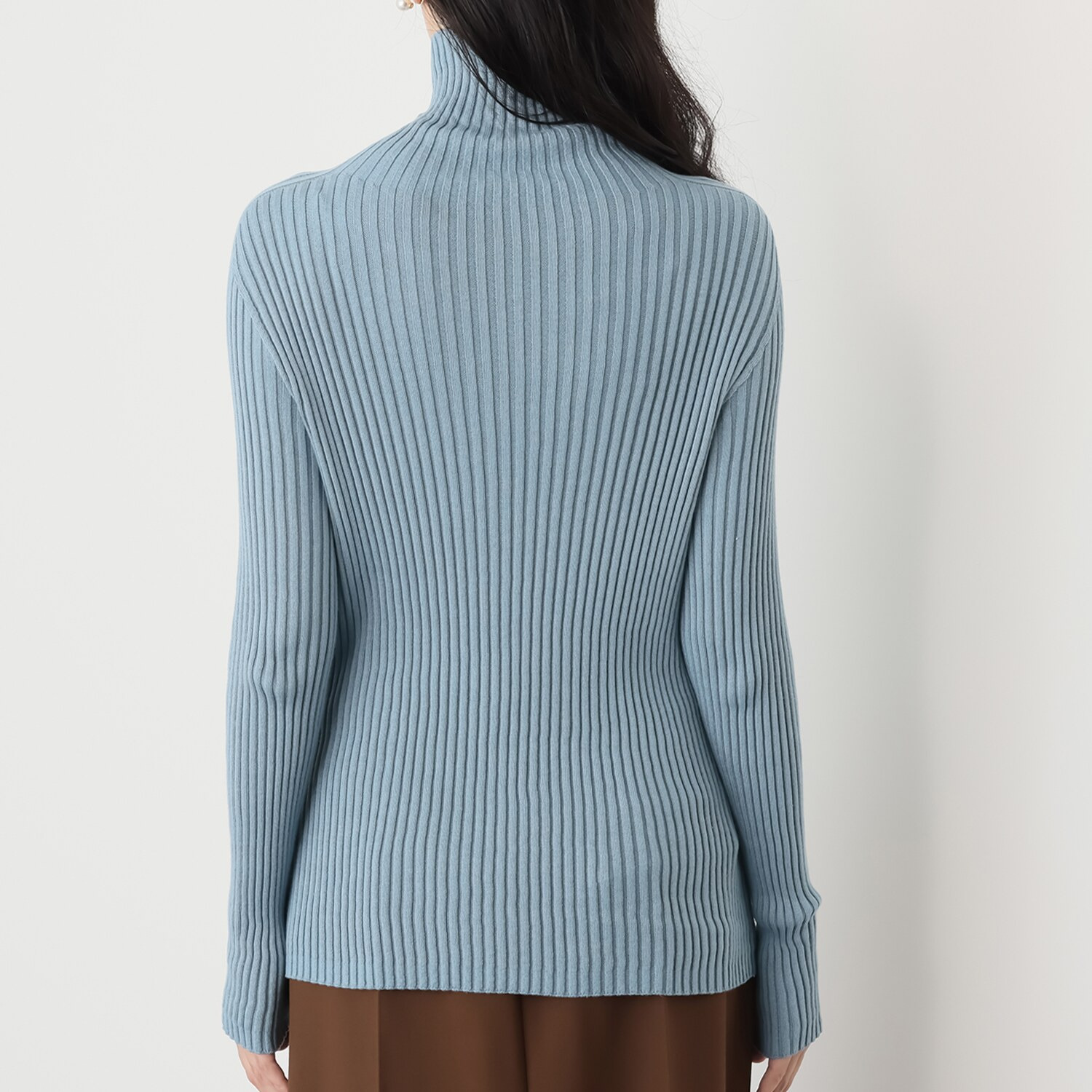 サ・アンノ 日本製 コットンシルク ホールガーメント タートルネック プルオーバー