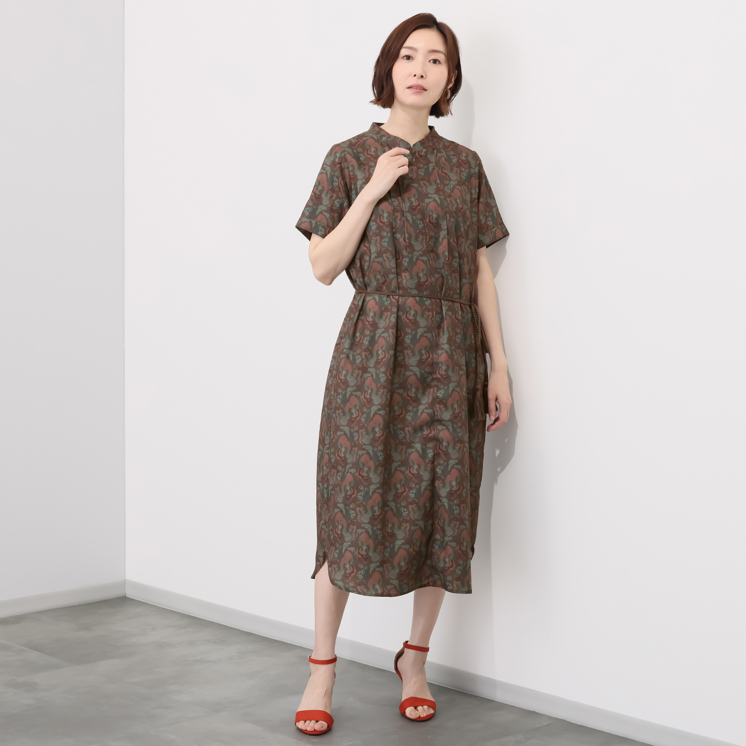 エル　ステュディオ ドライタッチ カフタンワンピース