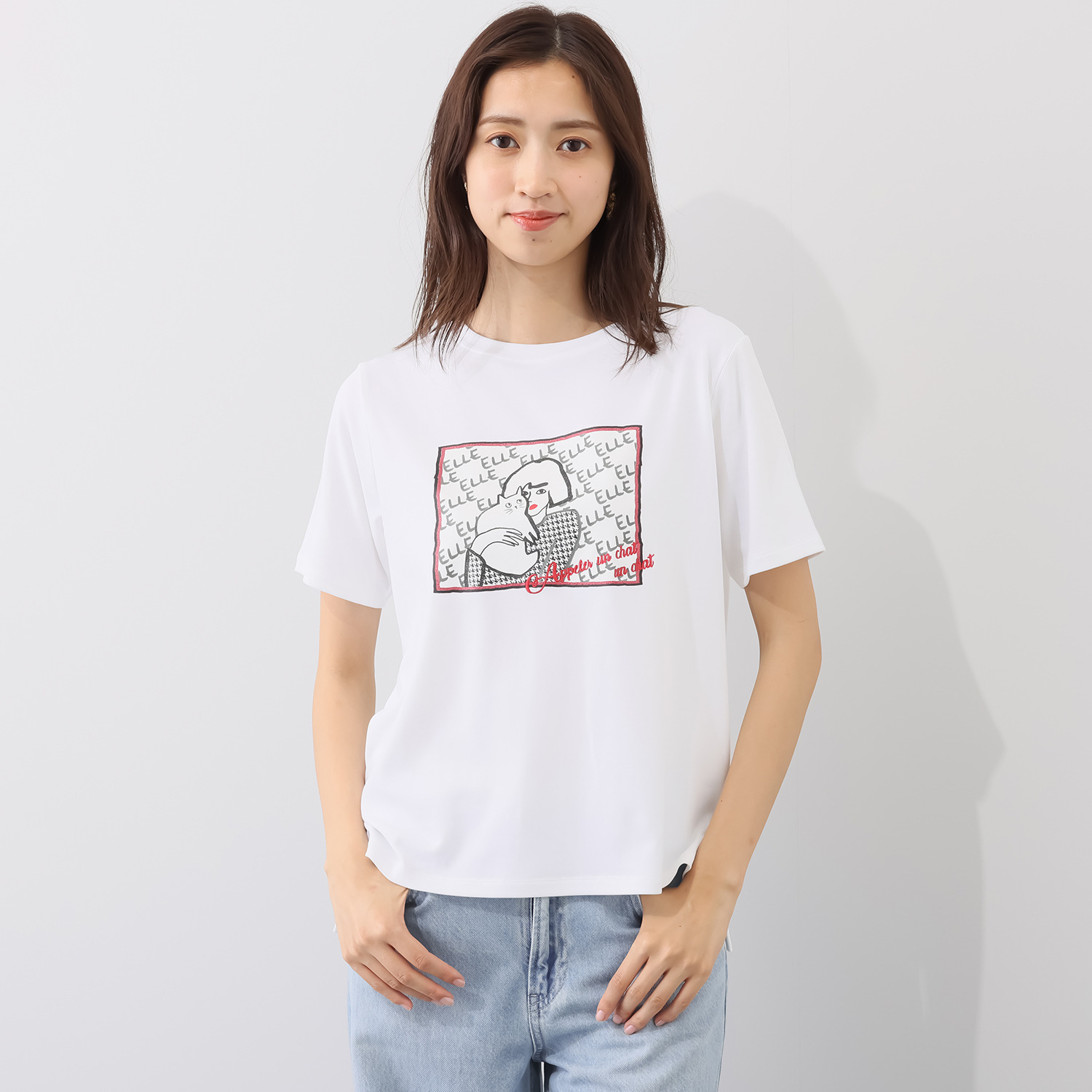 エル　ステュディオ コットン混 サマーＴシャツ