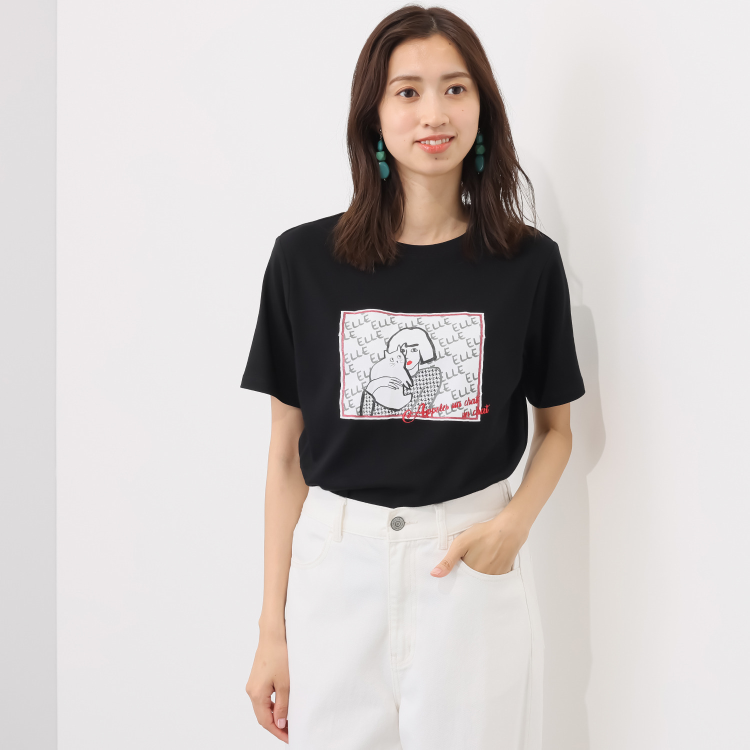 エル　ステュディオ コットン混 サマーＴシャツ