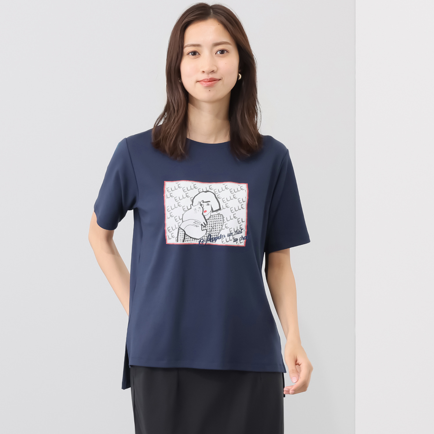 エル　ステュディオ コットン混 サマーＴシャツ