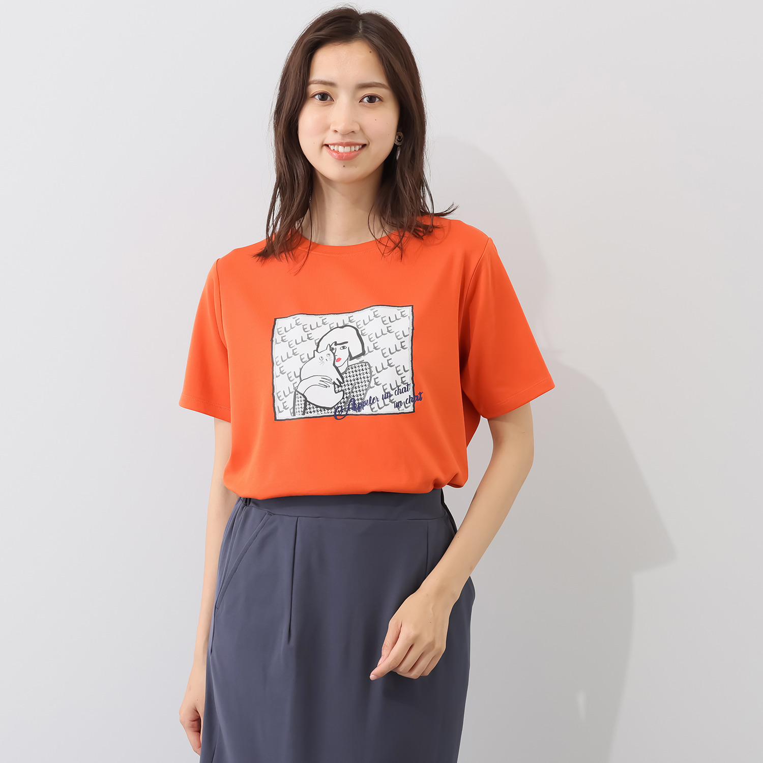 エル　ステュディオ コットン混 サマーＴシャツ