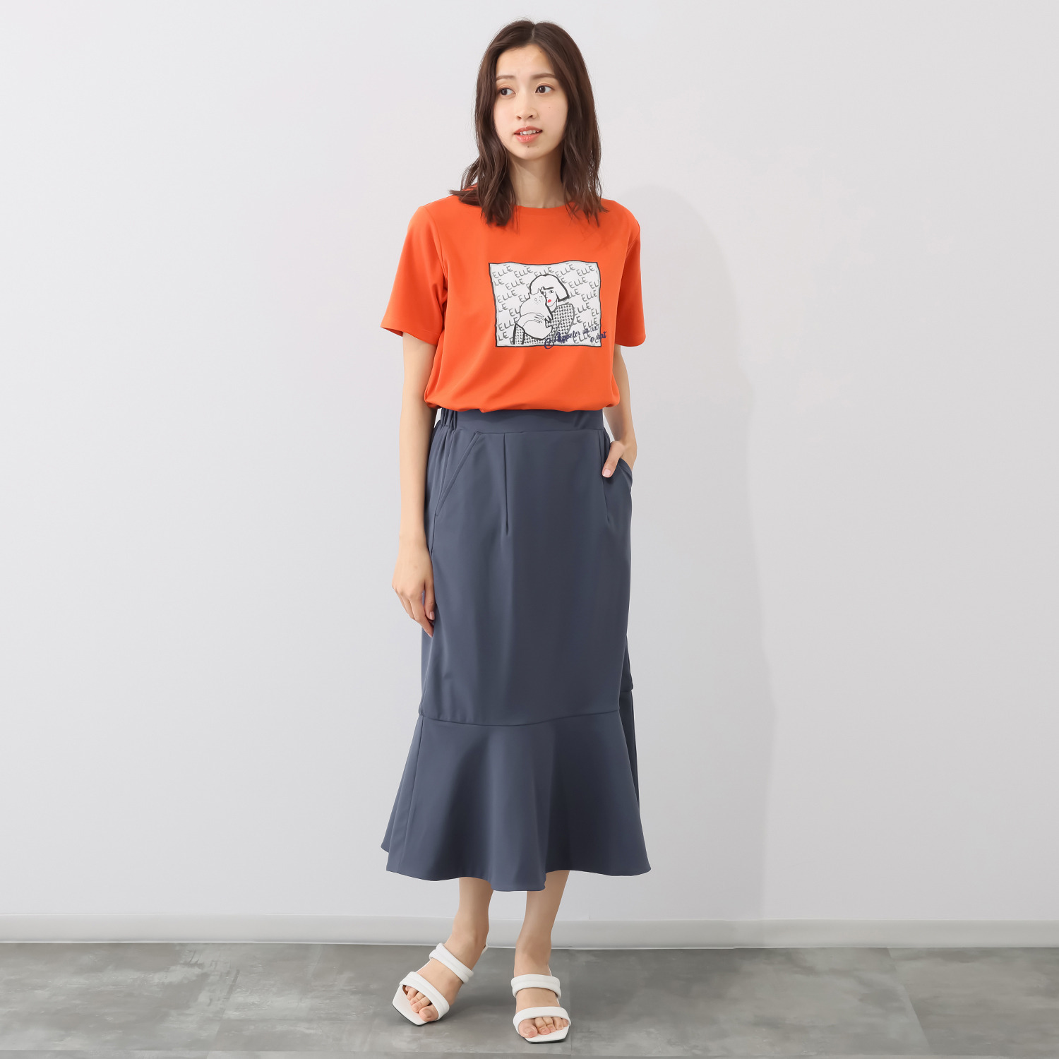 エル　ステュディオ コットン混 サマーＴシャツ