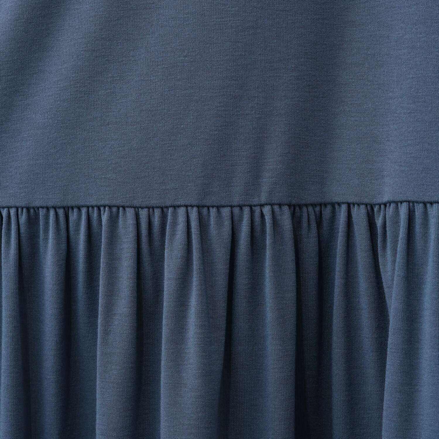 シルバーミントシュガー 柔らかカットソー 裾たっぷりティアード 半袖ワンピース