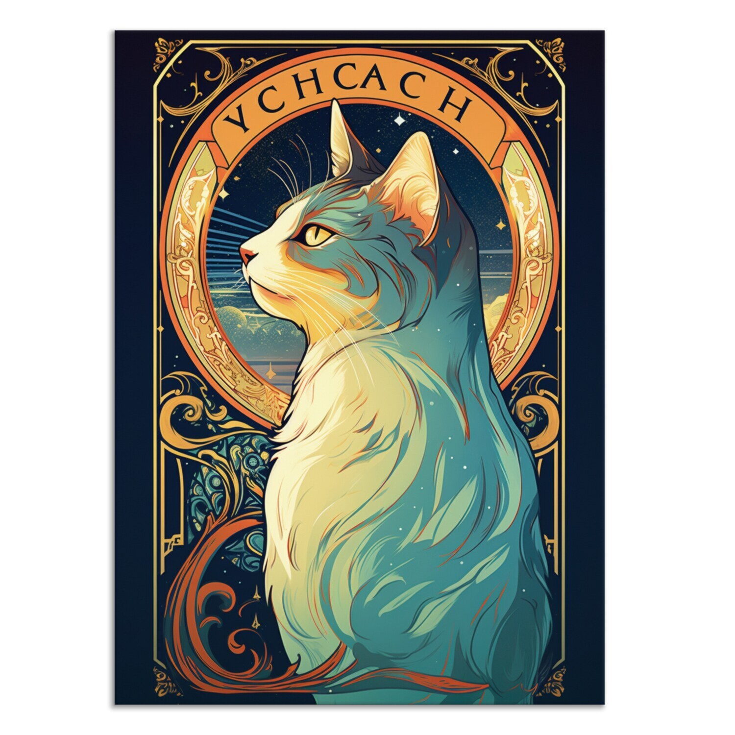 インテリアアート 猫シリーズ ミュニャＩＩ ＜約３３×２４ｃｍ＞