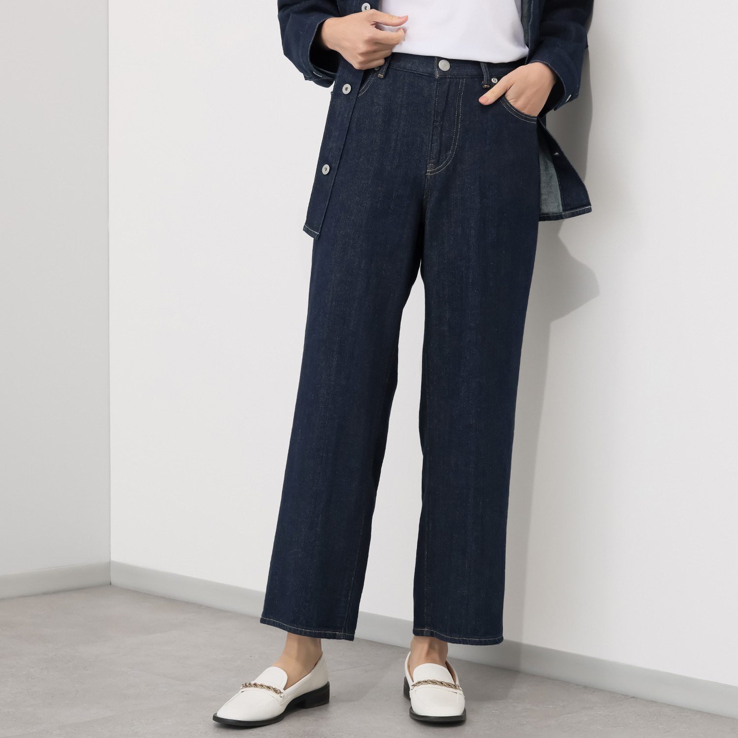 シュガーデプト 綿１００％ ソフトデニム ストレートパンツ