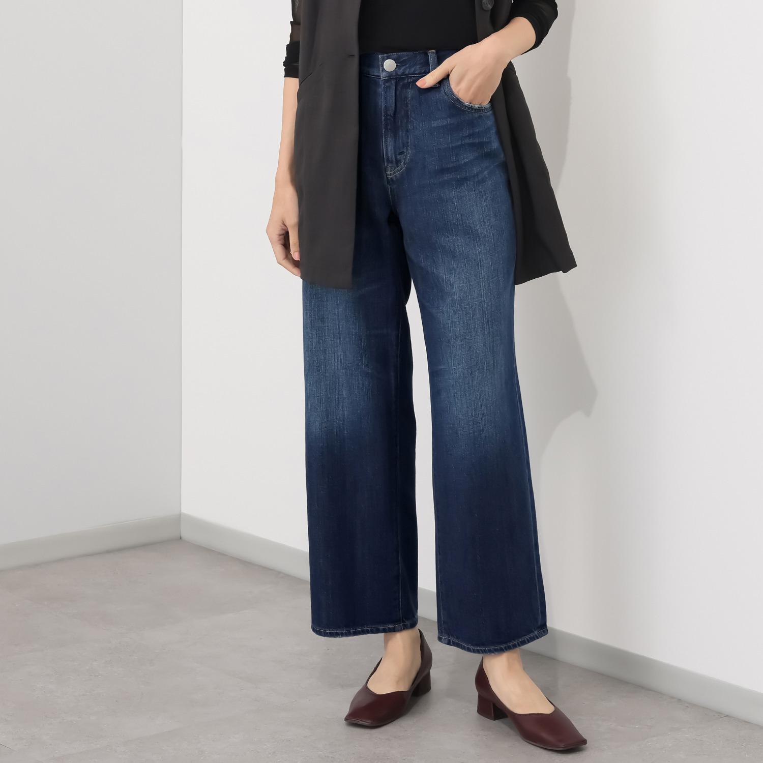 シュガーデプト 綿１００％ ソフトデニム ストレートパンツ