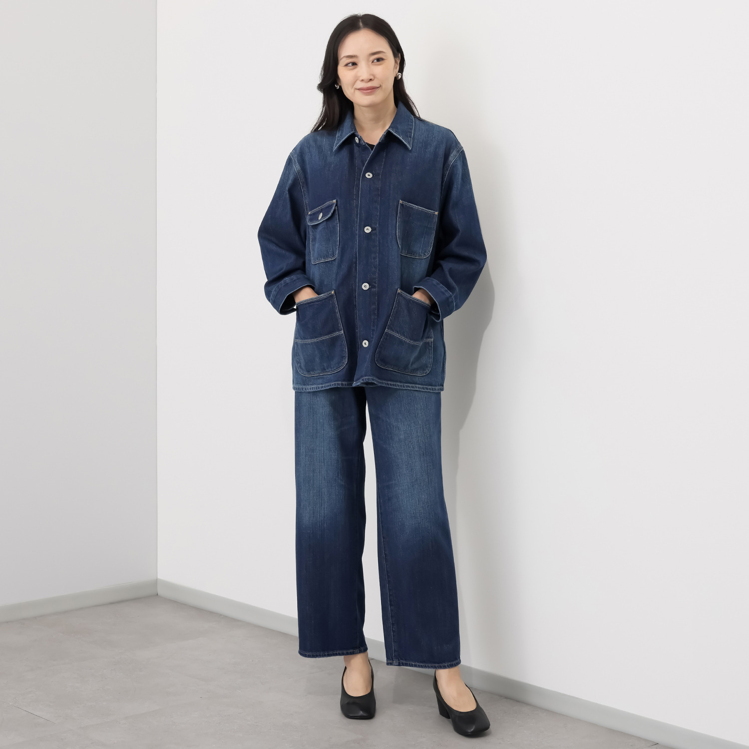 シュガーデプト 綿１００％ ソフトデニム カバーオールジャケット