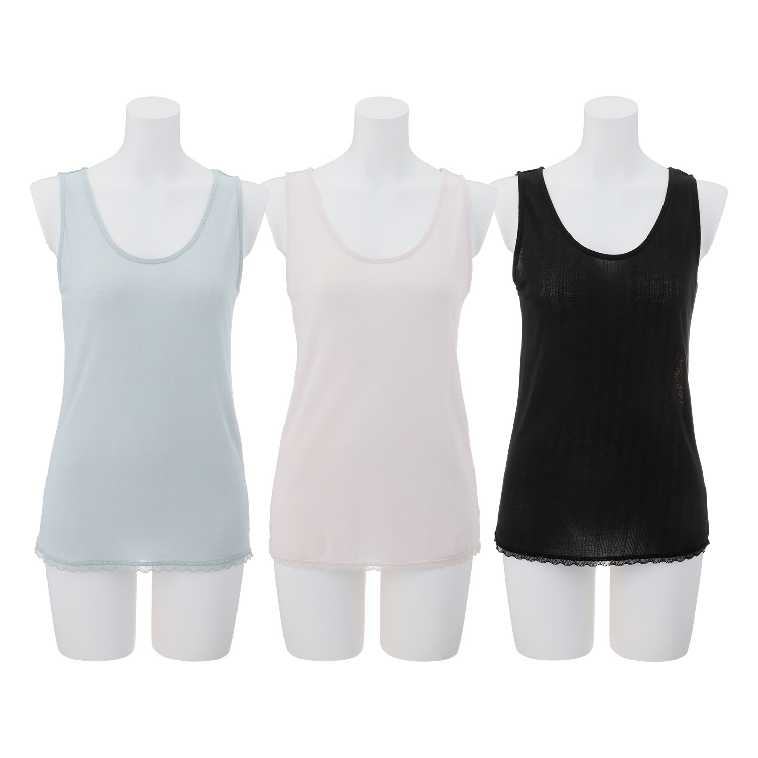 ジュエル 抗菌防臭・綿１００％ エアリーなメッシュ タンクトップ