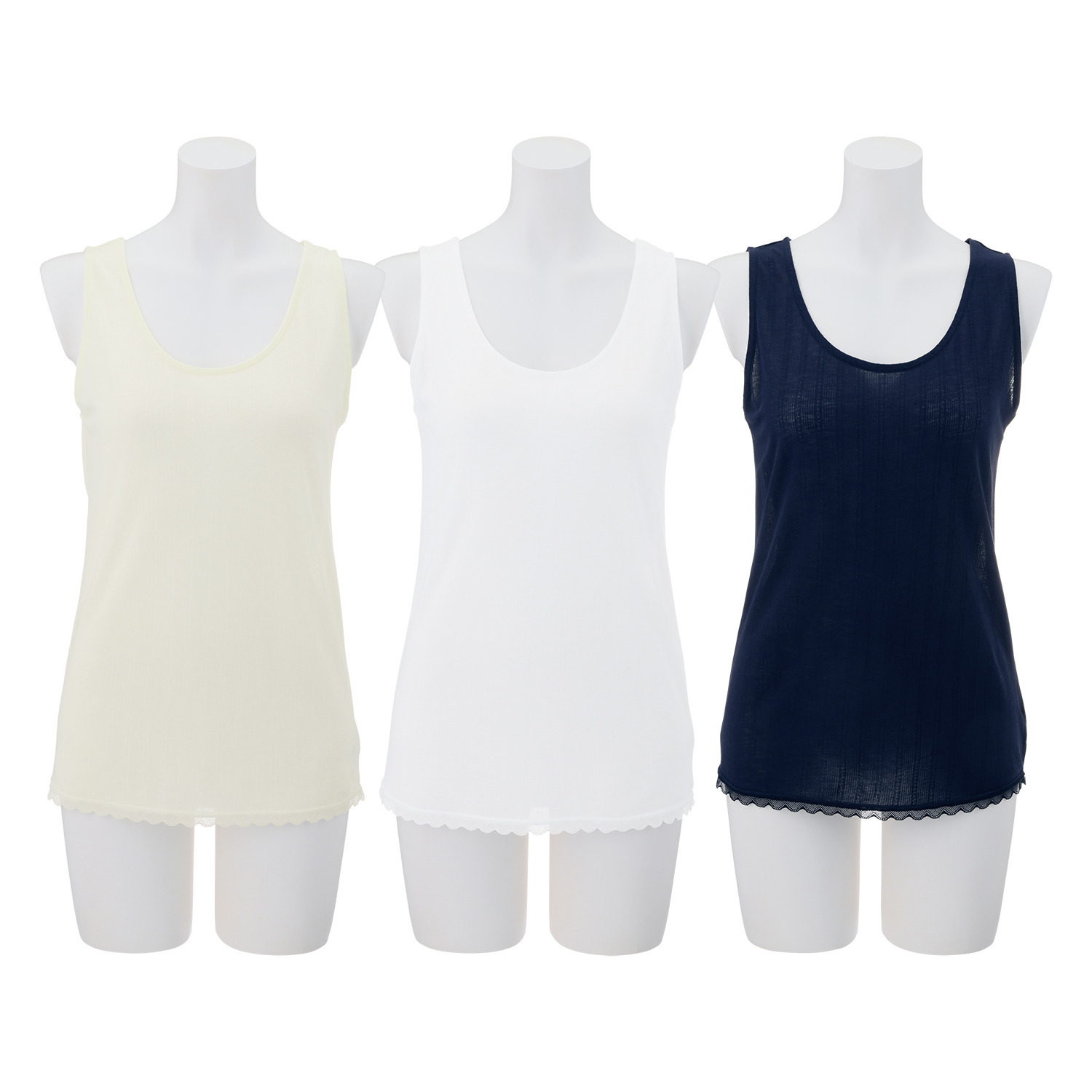 ジュエル 抗菌防臭・綿１００％ エアリーなメッシュ タンクトップ