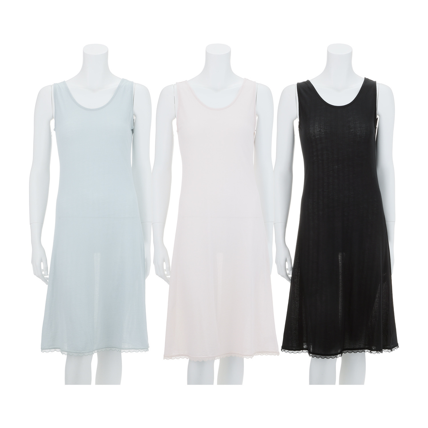 ジュエル 抗菌防臭・綿１００％ エアリーなメッシュ ロングスリップ ３枚セット