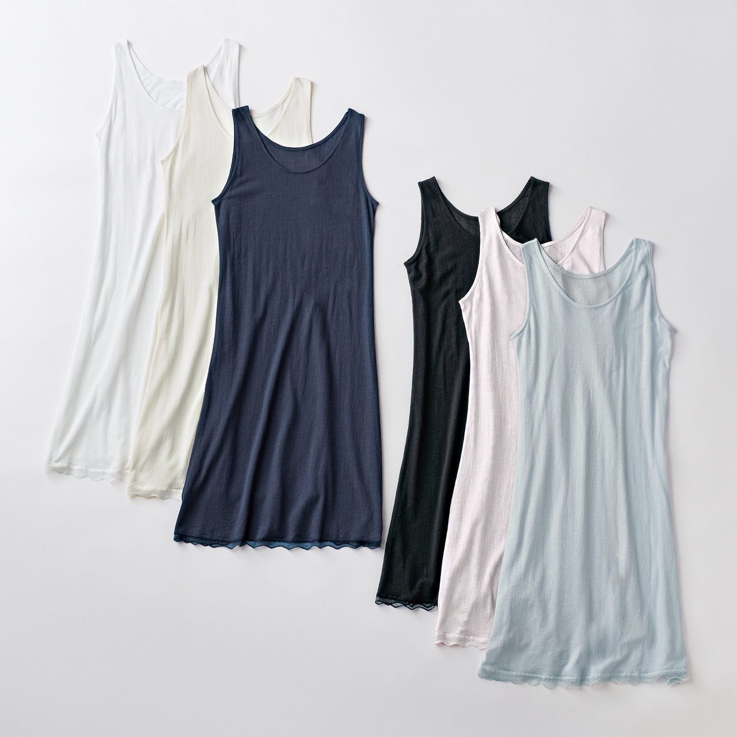 ジュエル 抗菌防臭・綿１００％ エアリーなメッシュ ロングスリップ ３枚セット