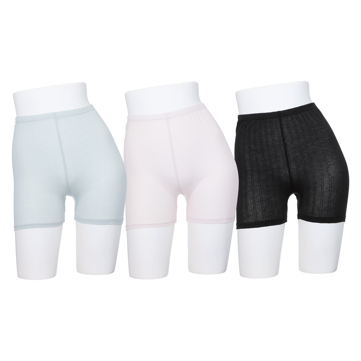 ジュエル 抗菌防臭・綿１００％ 一枚ばきＯＫ！ エアリーなメッシュ 二分丈ボトム３枚セット