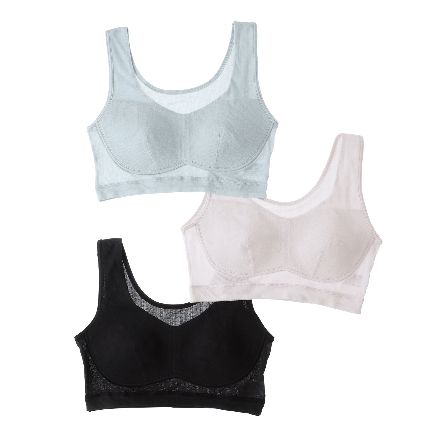 ジュエル 抗菌防臭・綿１００％ エアリーなメッシュ ラクブラ３枚セット