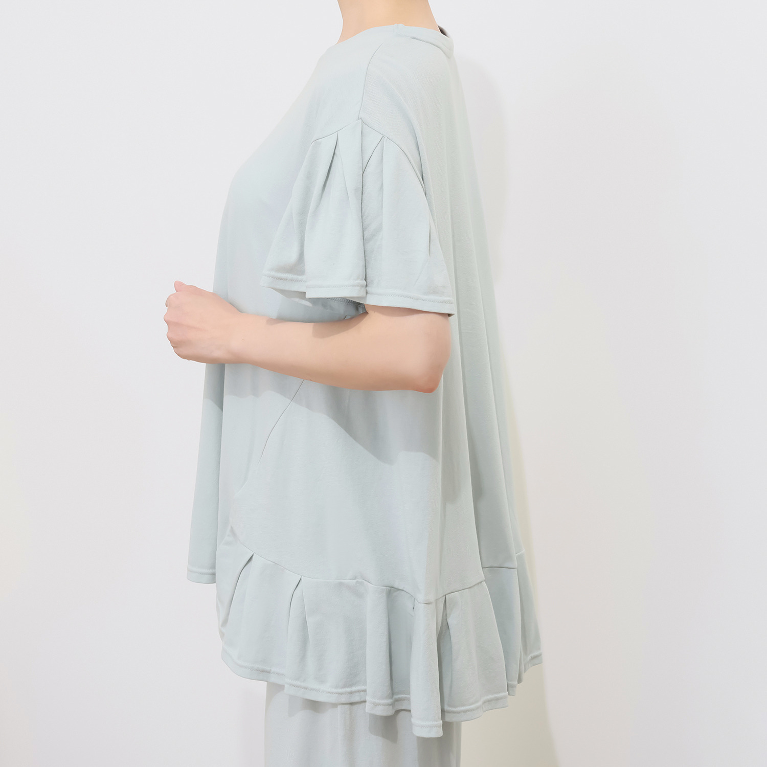 ジュエル 抗菌防臭・綿１００％ フレアプルオーバー＆ 八分丈ボトム ルームウェア上下セット