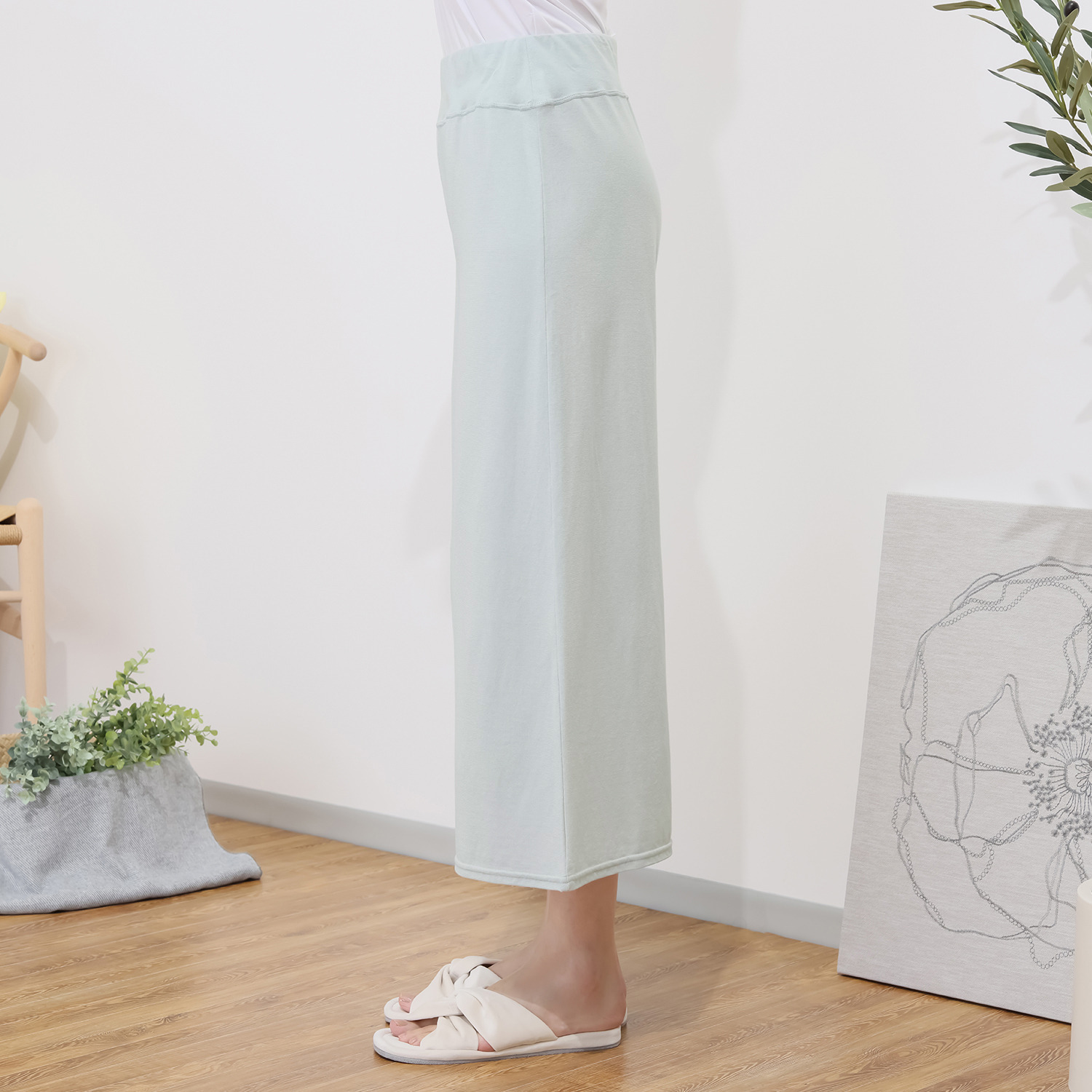 ジュエル 抗菌防臭・綿１００％ フレアプルオーバー＆ 八分丈ボトム ルームウェア上下セット