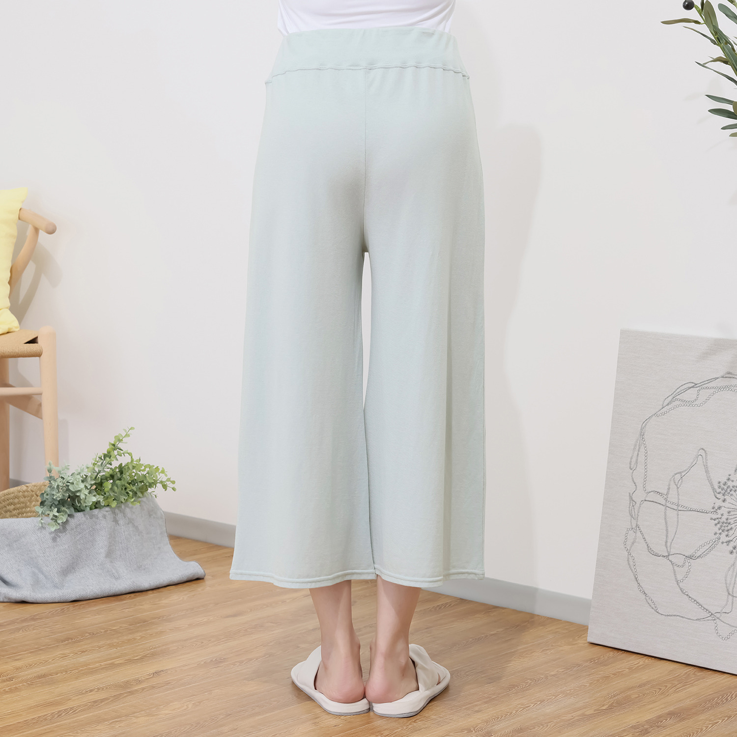 ジュエル 抗菌防臭・綿１００％ フレアプルオーバー＆ 八分丈ボトム ルームウェア上下セット