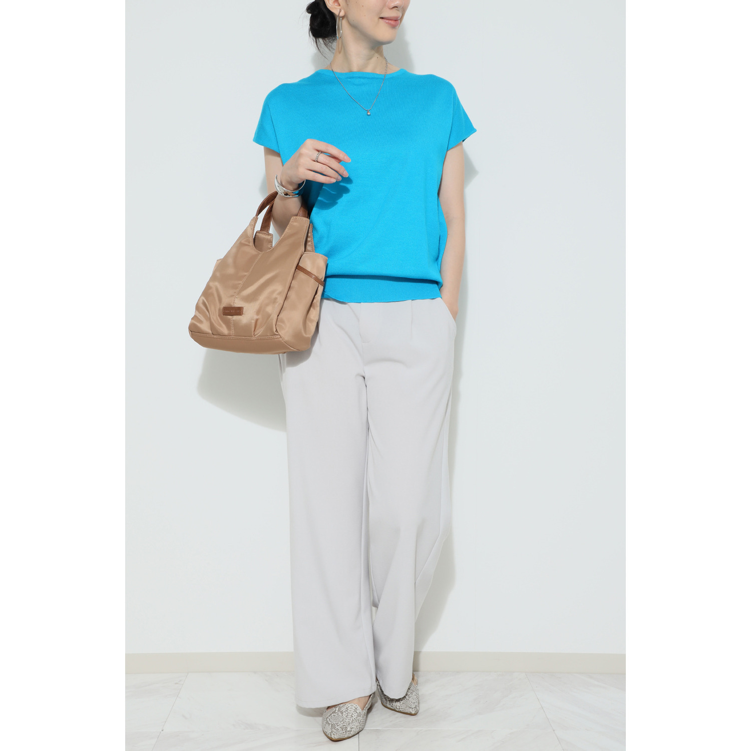 ダジュール 合皮アクセント トートバッグ