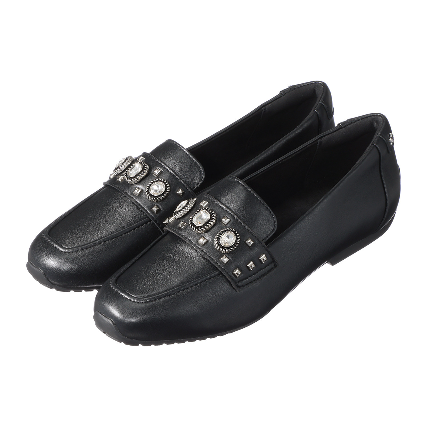 フィオリノ はっ水山羊革 ジュエルスタッズ ローファー