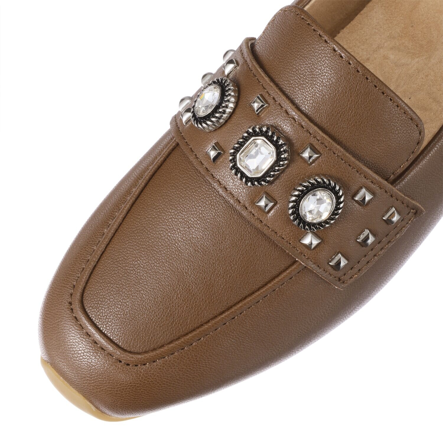 フィオリノ はっ水山羊革 ジュエルスタッズ ローファー