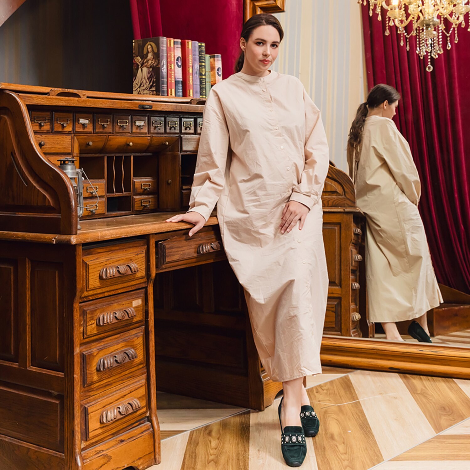 フィオリノ はっ水山羊革 ジュエルスタッズ ローファー