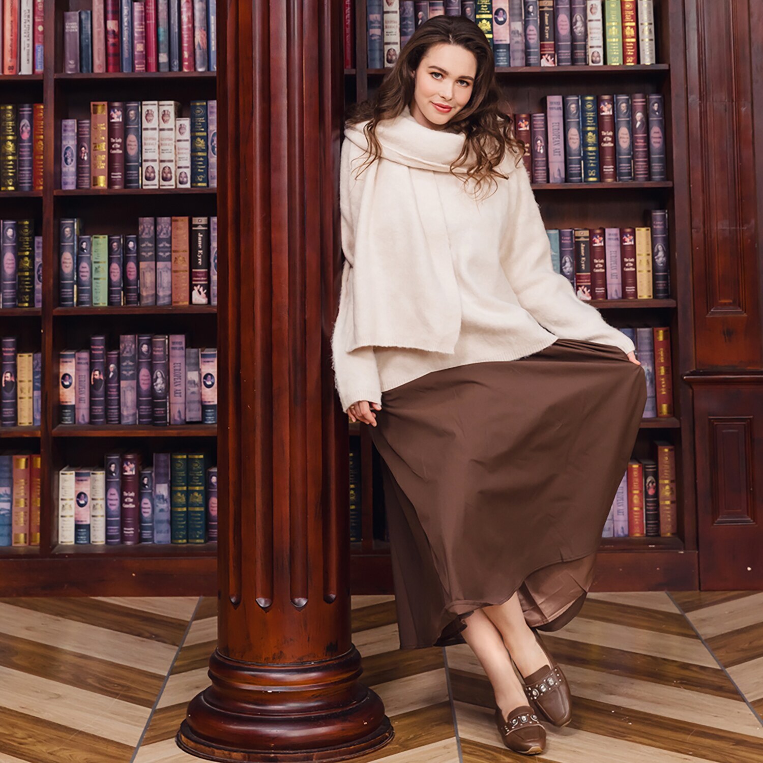 フィオリノ はっ水山羊革 ジュエルスタッズ ローファー